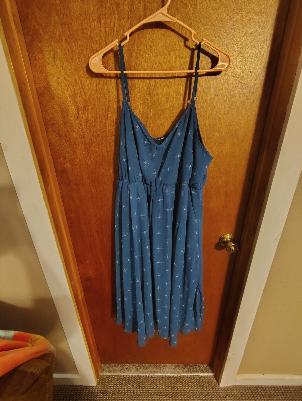 torrid Blue Star-Print Spaghetti Strap Casual Dress